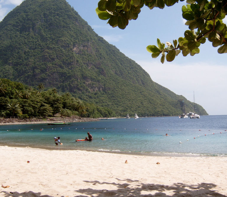 A sunny morning at Jalousie beach.